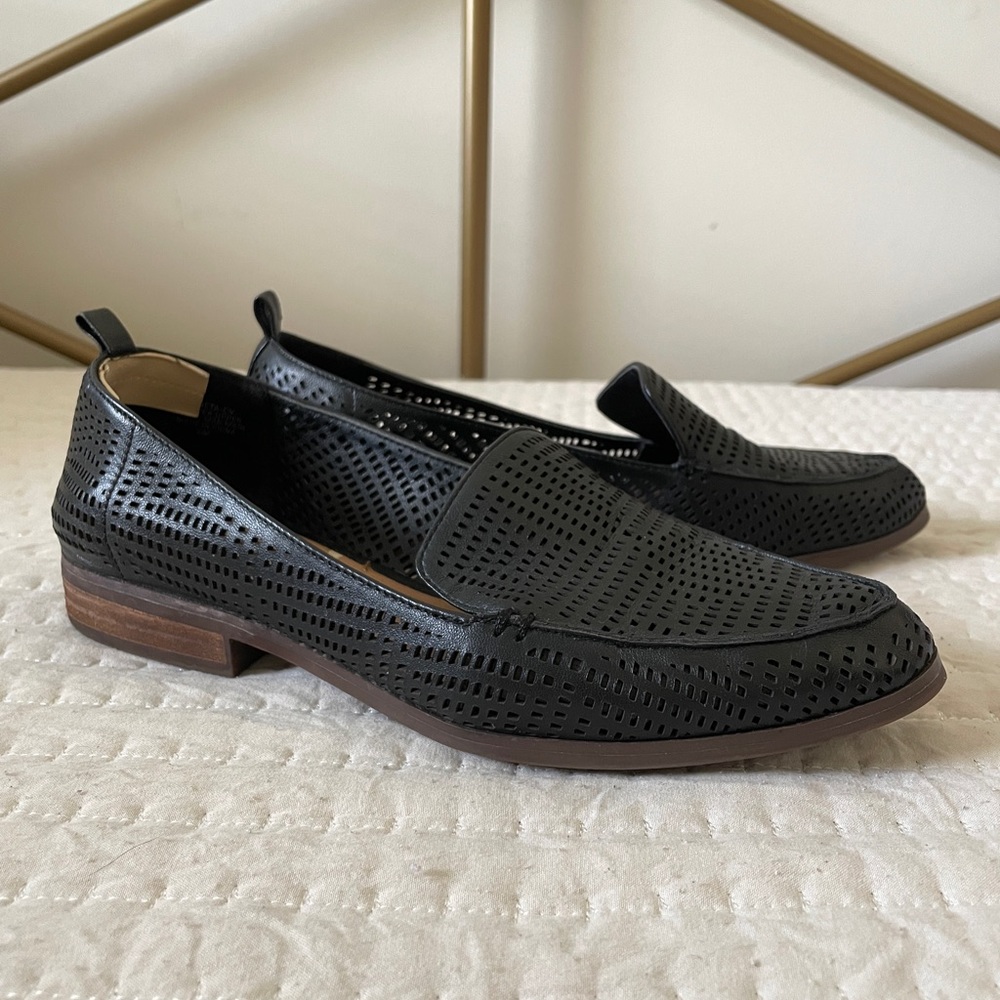 Black Slip On Flats with Cut Outs
